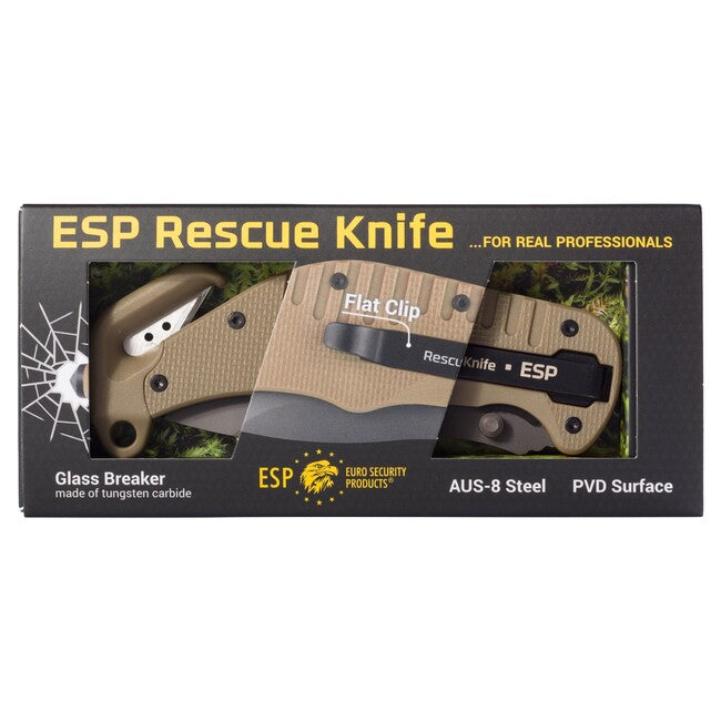 ESP Rescue Knife – Khaki – kombinované ostrie (RKK-01-S)