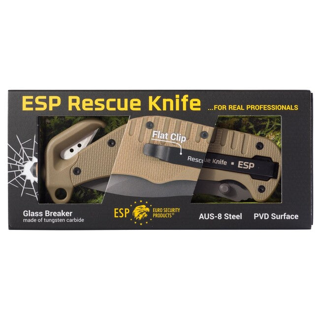 ESP Rescue Knife – Khaki – rovné ostrie (RKK-01)