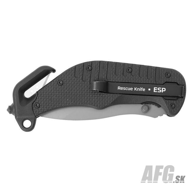 ESP Rescue Knife – Čierna – rovné ostrie (RK-01)
